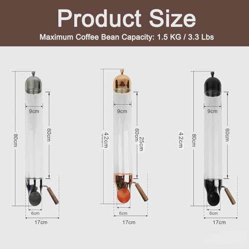 Contenedor de café con salida ajustable y mango de madera ergonómico 4