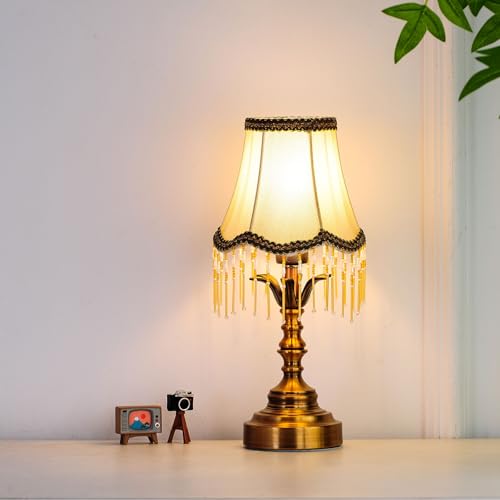 Small Mini Vintage Table Lamps Cordless,Entry Way Table Home Decor Wireless Tabletop Desk LED Light- 1 Bronze - Image 6