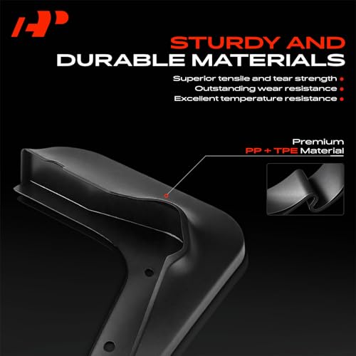 Image of A-Premium Mud Flaps Compatible with Volkswagen Passat 2012 2013 2014 2015, No Drilling Required Mud Guards with Hardware Accessories, Set of 4 Front and Rear