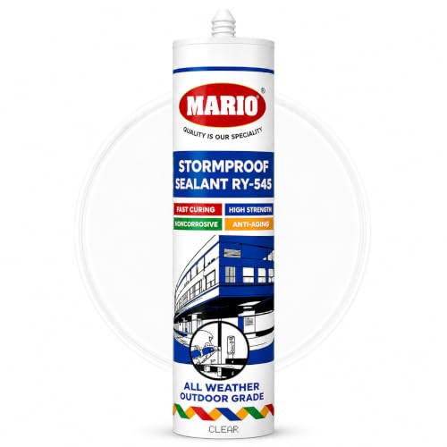 Image of Mario Clear Transparent Silicone Sealant - Waterproof Outdoor Adhesive for Glass, Window & Bathroom, Fast Drying, Weatherproof, Crack Resistant