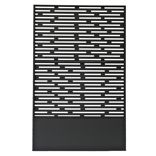 Oakland Living 6 ft. X 4 ft. Black Freestanding Metal Privacy Screen Room Divider with Flower Box by Oakland Living - Image 4