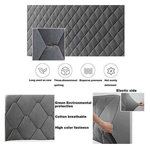 Hoofdbord Slipcover - Headboard Cover, Bed Headboard Slipcover beschermer met Stretch kant en Pocket Solid Color stofdicht katoenen Cover voor Twin Full Queen King Headboard, 210cm (83inch) - Afbeelding 6