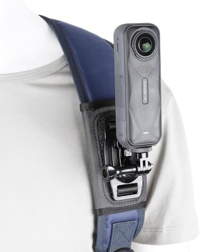 Image of SHOPEE 360 Degree Rotating Anti-Slip Camera Backpack Shoulder Strap Clip Belt Mount for Insta360 One X5 /X4 /X3 / One R /Go 2 Compatible with Hero 13 /12 /11 /10 /9 /8 /7 /6 and Other Action Camera