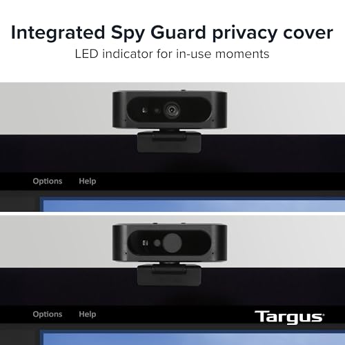 Image of Targus Full HD 1080p Webcam with IR Facial Recognition, Windows Hello Compatible, Dual Stereo Microphones, Spy Guard Privacy Cover, Autofocus, 360 Rotation, USB-A & USB-C, Zoom Certified AVC045GL