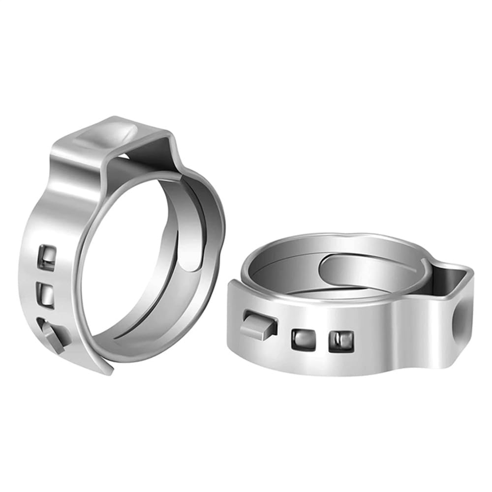 Lot de 10 colliers de serrage de tuyau, anneaux, en acier inoxydable 304 à une oreille, assortiment de colliers de serrage 5,3 à 31 mm, spécifications multiples (7,3 à 9,0 mm)