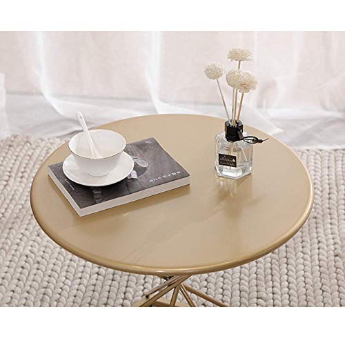 Petite table basse ronde en fer forgé doré table d'appoint salon - 6