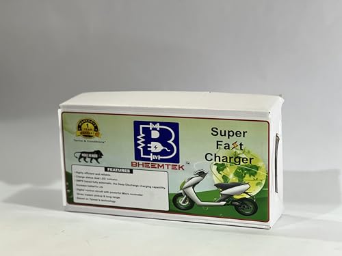 Image of BHEEMTEK 36V 4A Fast Charger for Electric Bicycle, E-Bike, and Scooter, Compatible with 36V Lithium Battery, 5.5 x 2.5mm DC Jack Connector, Power Adapter for Battery Charging