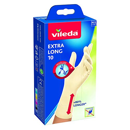 Vileda Extra Long 10 Handschuhe, Latex, Größe M/L