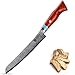 WILDMOK Coltello da pane seghettato da 20,7 cm - 67 strati in acciaio Damasco - Coltelli da torta resistenti alle macchie e alla corrosione