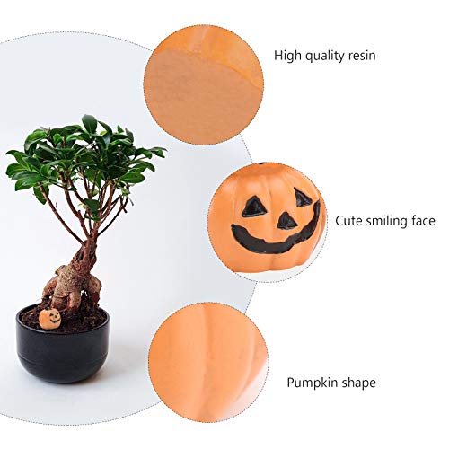 Estatueta de abóbora de resina em miniatura de jardim de fadas de Halloween para decoração de casa d