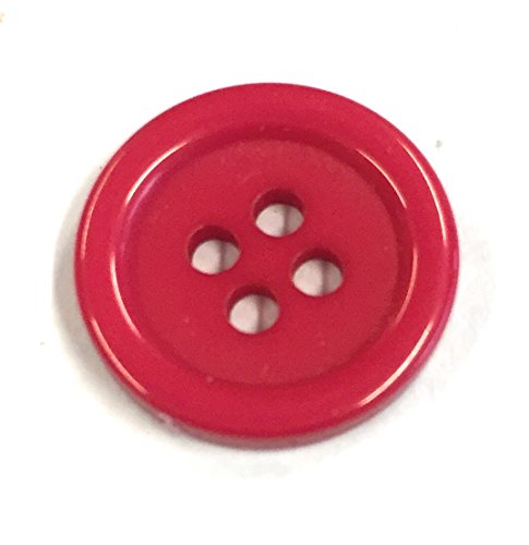 Bastel Express Botones de plástico (15 mm, acrílico), diseño de Bomberos, Color Rojo