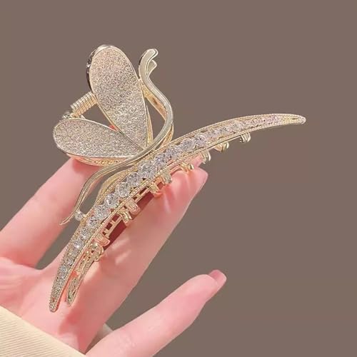 Image of hair Clutcher For Women | Stylish Hair Claws For Girls | Trendy Alloy Metal Clips | Premium & Fashionable Girls Hair Accessories | Suitable In Various Occasions | (Feather Stone) Pack Of 1.