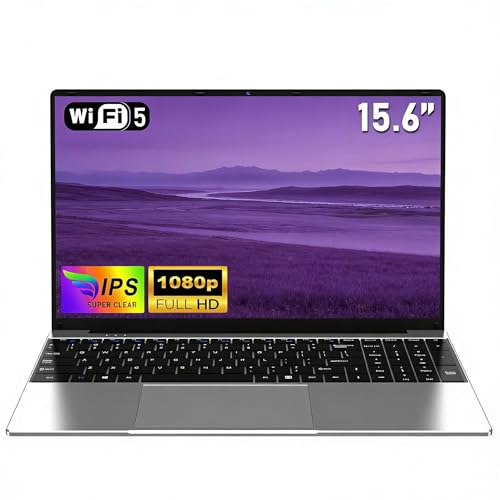 NAIKLULU 15,6 Pulgadas Ordenador Portátil 2026, Procesador 4425Y, 16GB RAM 256GB SSD Laptop Pc Portátil, Full HD 1920x1080P, Batería 5000mAh, Webcam Integrada, Ranura para Tarjeta TF