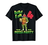 Mademark x Teenage Mutant Ninja Turtles - Dude I am 4 Years Old Raph Pizza Birthday Party T-Shirt