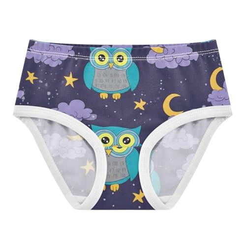 Cute Cartoon Owls Purple Panties for Girl Toddler Girls Underwear Cotton Print Undies Kids Briefs 2t