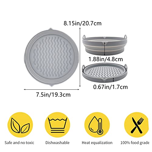 Silicone Air Fryer Liners, 8.1In Food Safe Air Fryer Silicone Liners For 4 To 7Qt, Reusable Round Air Fryer Baskets For Air Fryer, Oven, Microwave #TOP3