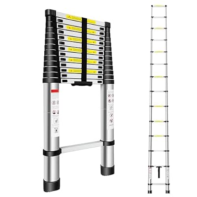 Telescoping Ladder, 16.5FT Telescopic Extension Ladder, Aluminum Alloy Folding Ladder Portable Multi-Purpose for Indoor Outdoor Work, Heavy Duty 330 lbs Load
