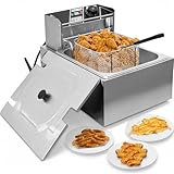 GUTSTARK Freidora Electrica Aceite Papas Fritas Pollo Frito Alitas Capacidad 6 Litros Profesional...