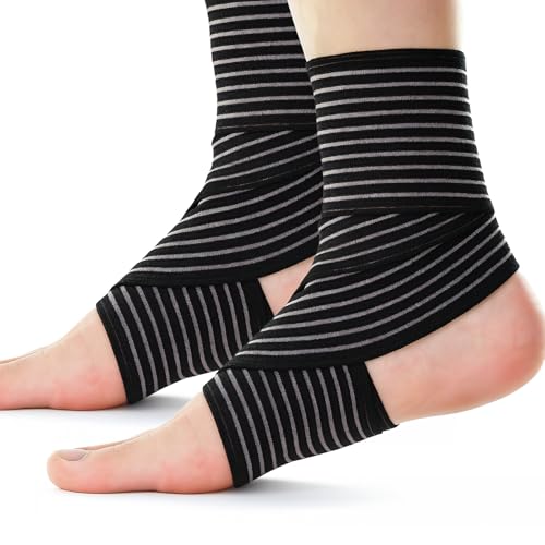 DmDoyy Chevillère Entorse Et Maintien, Chevillère De Maintien Renforcée, Attelle Cheville Avec Sangle Pour Soulagement, Pour Homme Et Femme Pied Droit Ou Gauche, 2 Pièces, Noir