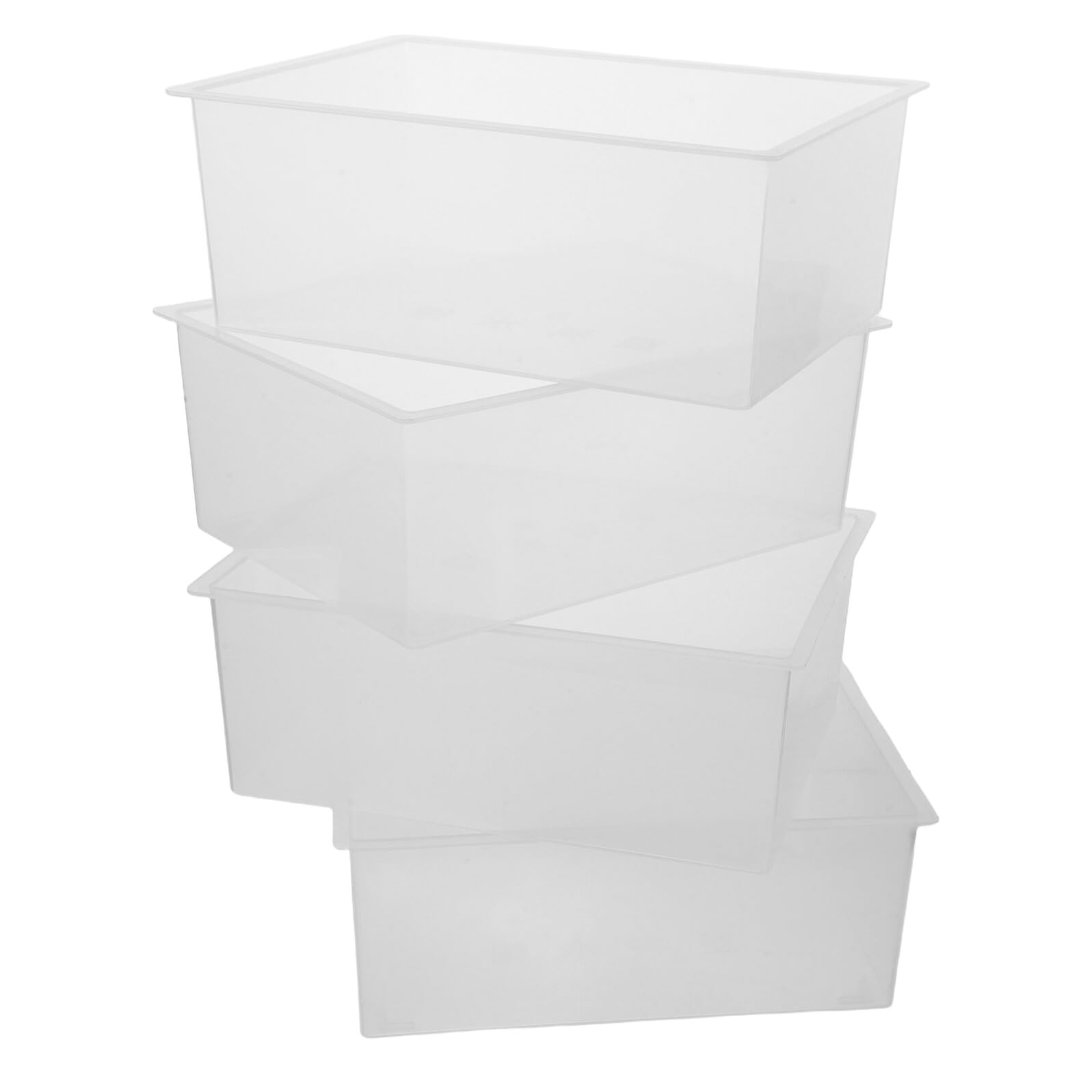 Alipis 4 Piezas Cuencos de Plástico Transparentes Cuadrados para Laboratorio Resistentes Químicos Apilables y Duraderos de Unidades para Experimentos Científicos y Lavado de Material