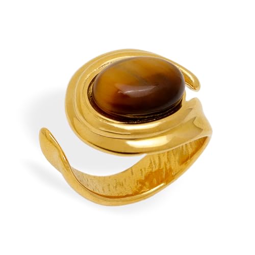 Chunky Gold Statement Dome Rings for Women, Exaggerated Thick Adjustable Open Finger Ring Prom Fashion Jewelry Gift.