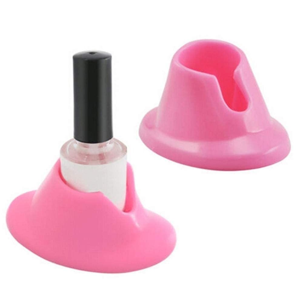 Premium Soft Rubber Nail Polish Bottle Holder Display Nail Art Varnish Polish Seat Tool Pink Anti-spill Bottle Stand Manicure Display Tools Nail Art Supplies for Nail Organizer Display…