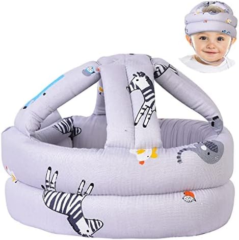 Baby Head Protector for Crawling,Infant Safety Helmet & Walking Baby Helmet，for Age 6-36 Months, Grey Zoo(1pc)