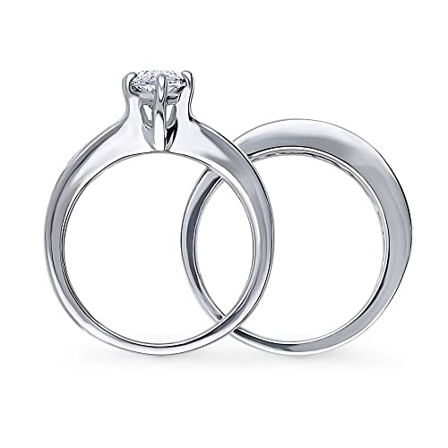 Berricle Sterling Silver Solitaire Wedding Engagement Rings 1.6 Carat Marquise Cut Cubic Zirconia Cz Statement Ring Set For Women, Rhodium Plated Size 7.5 #TOP3