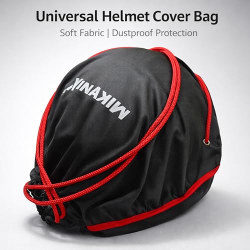 Image of OBEROI'S TRADERS Universal Helmet Cover Bag - Soft Fabric Dustproof Protective Bag for All Helmet Types, Fits Full & Half Face Helmets, Keeps Helmet & Visor Safe, Travel-Friendly