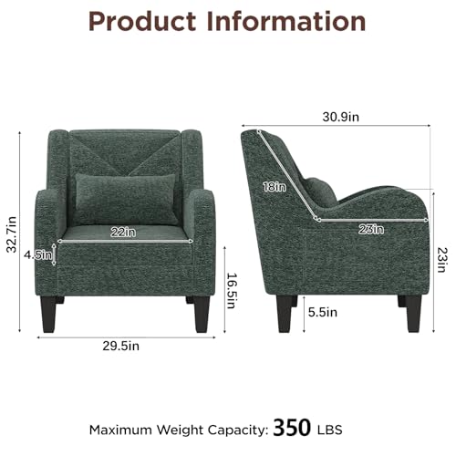Sillón Chenille Verde Menta miniatura 2