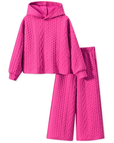 Image of fioukiay Toddler Girls Casual Sweatsuit Pullover Hoodie Sweatpants Outfits