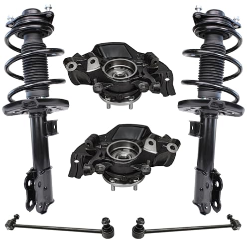 Image of Detroit Axle - Front Steering Knuckles w /Wheel Hubs Coil Spring Struts Assembly Sway Bars Replacement for 2011 Kia Optima 2.4L
