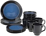 Gibson Elite Bella Galleria 16 Piece Dinnerware Set, Blue