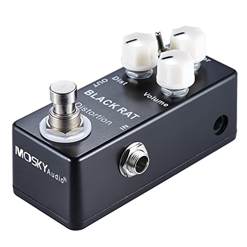 Henniu Pedal de efeito de mini distorção para guitarra True Bypass Corpo em liga de zinco-alumínio
