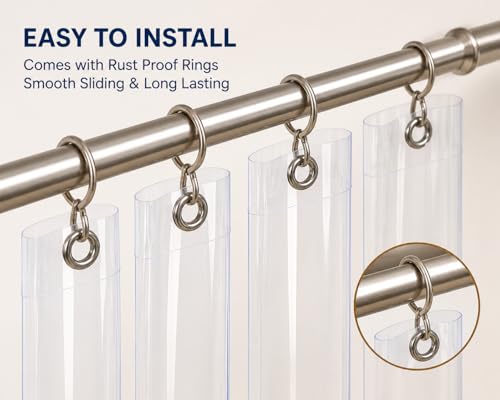 Image of Transparent PVC Door Curtain for AC Room 7 Feet | 0.20MM Thick Clear Plastic Strip Curtain | Cooling Retention, Dustproof, Waterproof | Room Partition Curtain with 8 Grommets