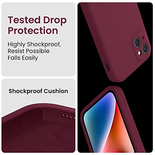 Image of FireNova Designed for iPhone 13 Case, Silicone Upgraded [Camera Protection] Phone Case, Soft Anti-Scratch Microfiber Lining Inside, 6.1 inch, Plum