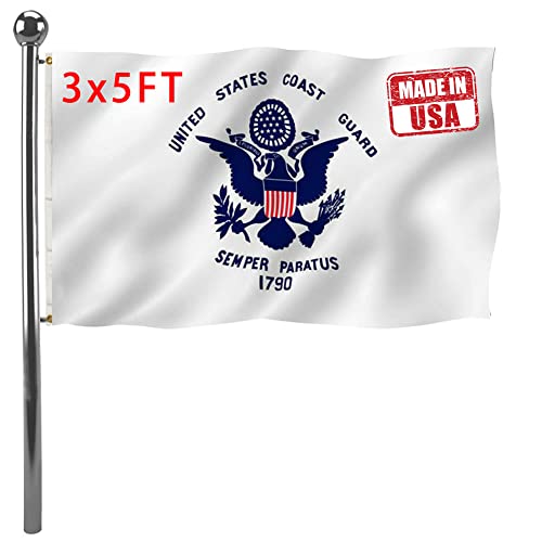 Jayus US Coast Guard Flag Military Flags 3x5 FT Outdoor - Double Sided 220D Heavy Duty United States Coast Guard Flag Banner with 2 Grommets