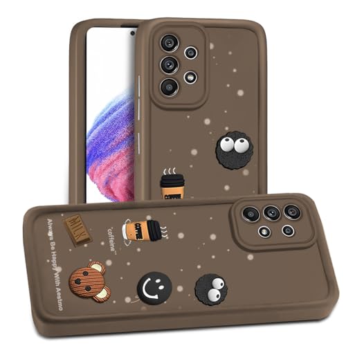 Image of AESTMO Back Case Cover for Samsung Galaxy A53 5G Cover | Cute Fun Cartoon 3D Ball | Coffee Silicone Case | Full Body Protection | Camera Protection Back Cover for Samsung Galaxy A53 5G (Brown)