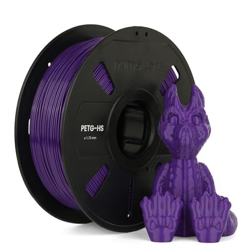 Image of NUMAKERS PETG 3D Printer Filament, 1.75mm, Dimensional Accuracy + /- 0.05 mm, 1 kg Spool (2.2 lbs), Compatible with Most FDM Printers (Thanos Purple)