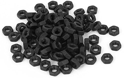 uxcell a16033100ux0563 M3 Carbon Steel Grade 8 Hexagon Hex Nut Black Carbon Steel (Pack of 100)