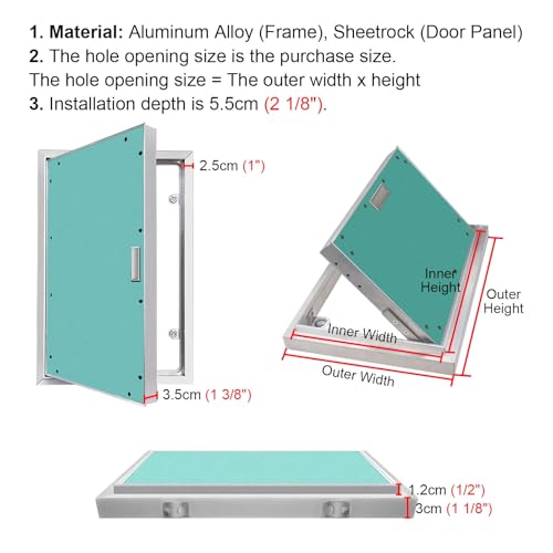 Trampilla de inspección 65x75 panel de acceso pladur para fontanería 8