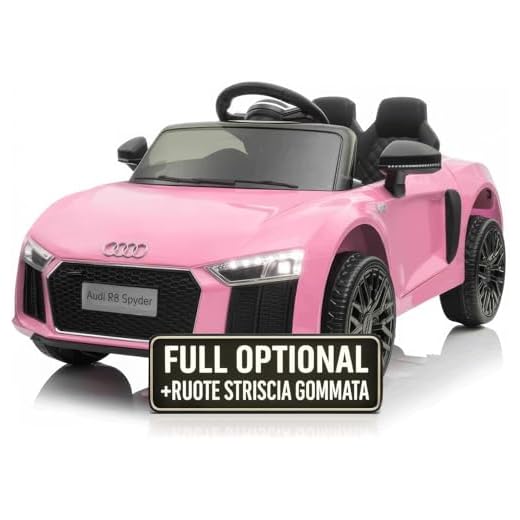 Macchina Elettrica Per Bambini Audi R8 Spyder Full Optional Auto Elettrica Per Bambini Telecomandata Sedile In Pelle Porte Apribili Doppio Motore Elettrico 12V TOYSCAR Rosa
