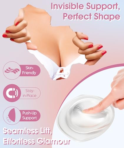 Silicone Bra Inserts Push Up Breast Pads,Clear Gel Invisible Bra Padding Bust Enhancer for Bikini Swimsuit3