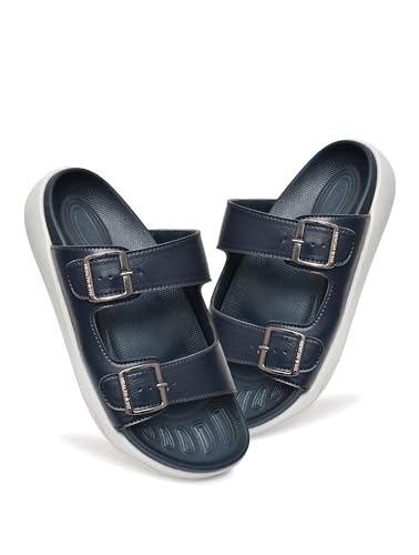 Image of HEALTH FIT Extra Soft Premium Classic Cushion Sliders /with Adjustable Buckle Strap & Light Weight Anti-SkidWaterproof Luxurious Slippers for Men's HF120