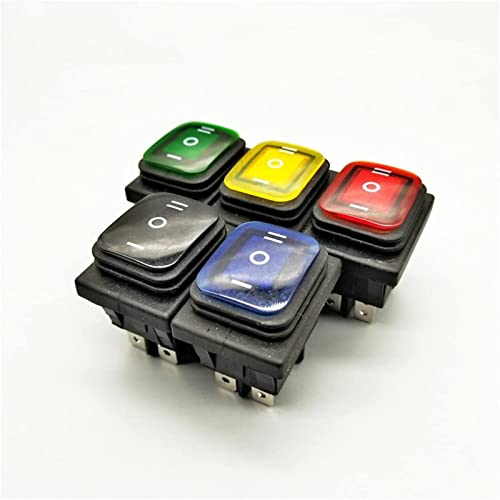 Interrupteur à bascule KCD4 DPDT haute résistance avec LED Bianco