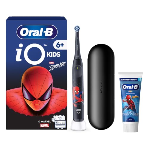 Oral-B Spazzolino Elettrico iO Kids Marvel Spiderman. 6+ | 1 Testina, 3 Modalità di Pulizia. Con Modalità Super Delicata Adatta ai Bambini, Timer Musicale di 2 minuti