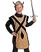 KarnevalsTeufel Kinder-Kostüm Nordmann, einteiliger Überwurf für Wikinger, Barbaren und Ritter (128/140)