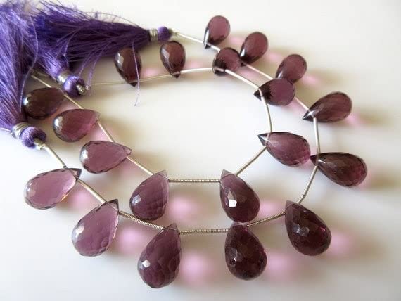Quartz violet LKBEADS perles briolettes gouttes de 17x10mm pour concevoir vos bijoux de mariage