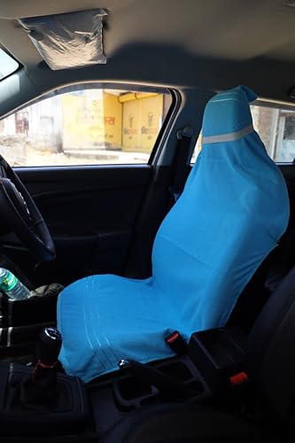 Image of ROMAN HOME 100% Superfine Cotton Solid Large Luxury Office Chair Towel with Tie Knot 450 GSM - (Pack of 1) Original Product AS PER Picture Shown (1, car Sky Blue, Medium)
