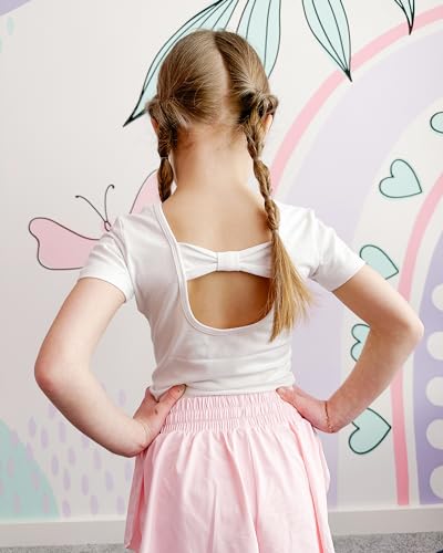 Image of Stelle Leotard for Girls Black Ballet Dance Leotard Gymnastics Outfits with Bow Back (Toddler /Little /Big Kids)